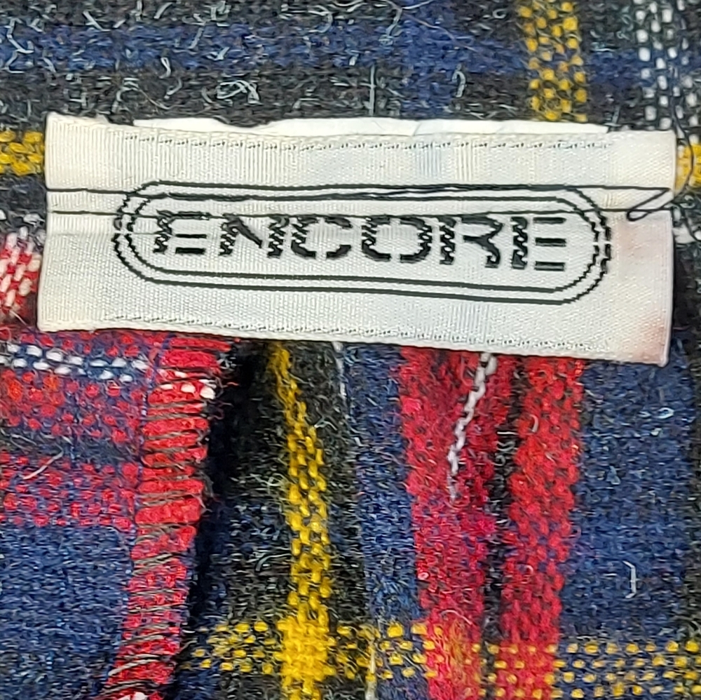 Encore Vintage 80s Plaid Pleated Pencil Maxi Skirt, Medium - Picture 8 of 11